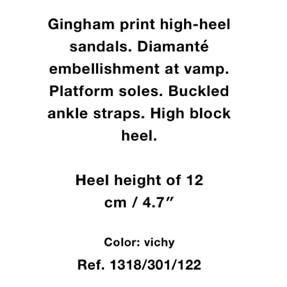 Zara Vichy pattern bejeweled platform sandals HP! - Picture 6 of 6